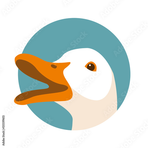 duck head vector illustration style Flat