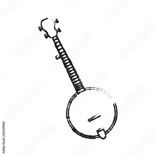 banjo instrument icon over white background. vector illustration