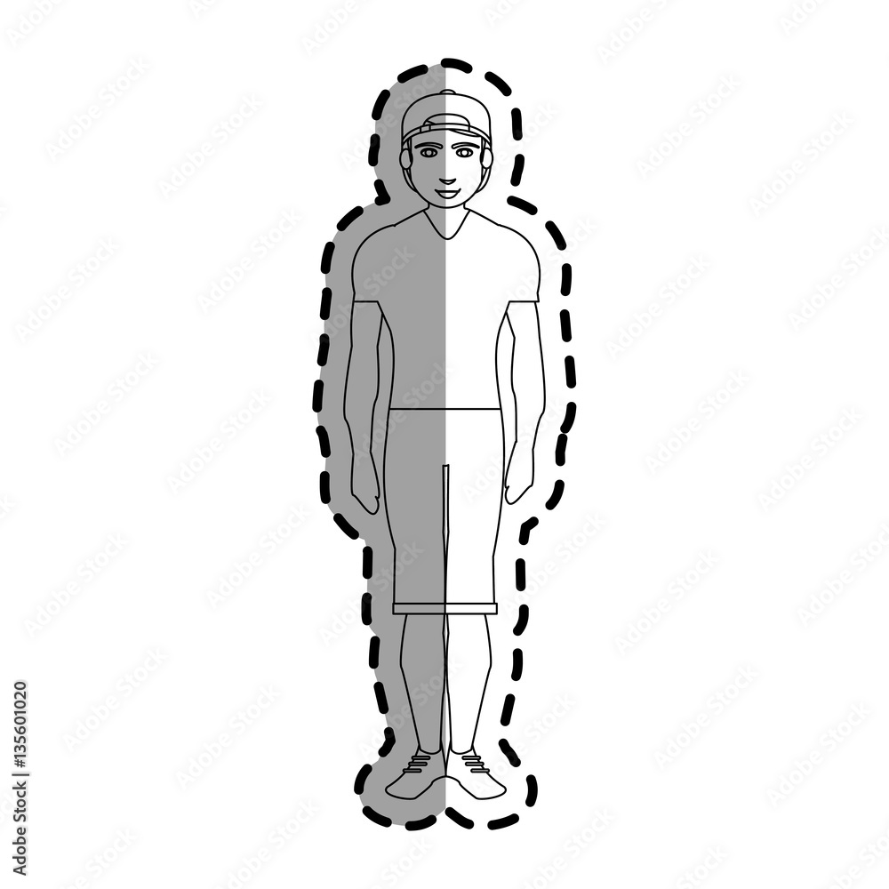 Fototapeta premium man wearing casual clothes over white background. vector illustration