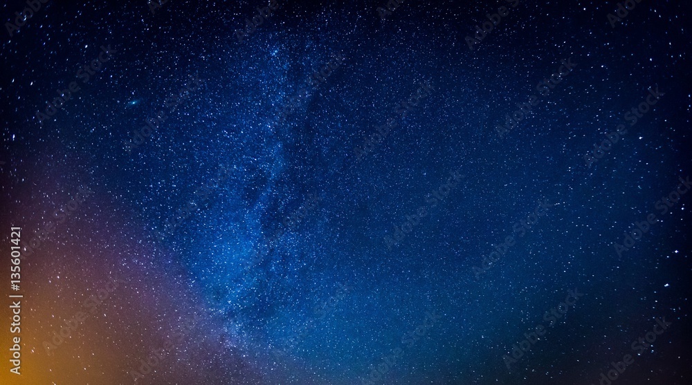 Milky way and starry sky