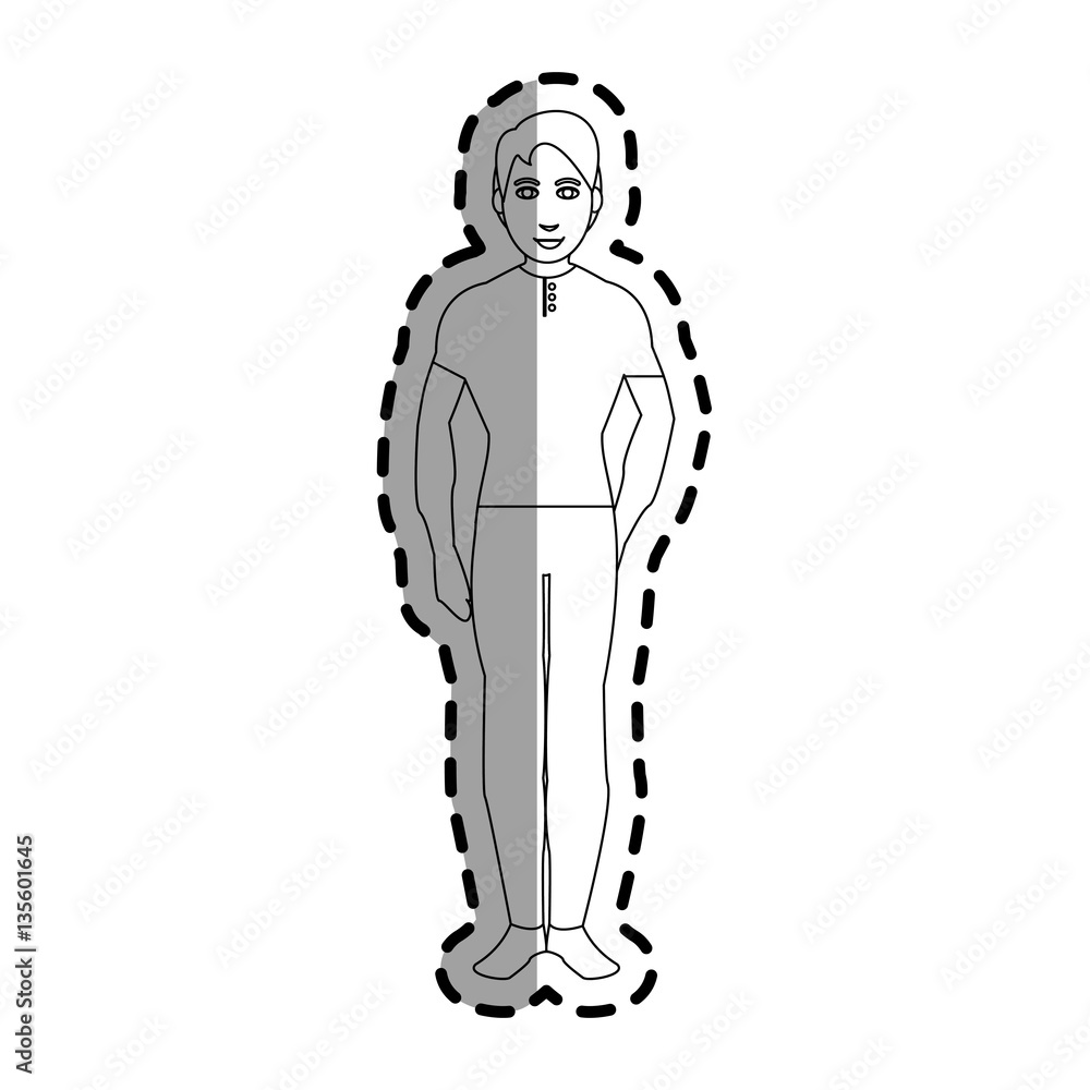 Fototapeta premium man wearing casual clothes over white background. vector illustration