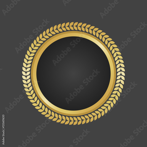 Golden and Black luxury metallic badge template vector