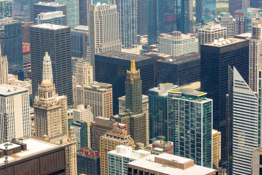 Naklejka premium Chicago downtown closeup