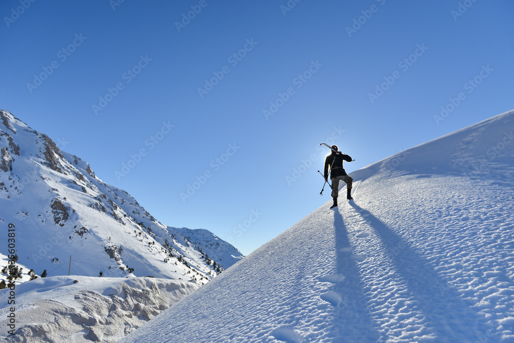zirvedeki kayakçı & kayak sporcusu