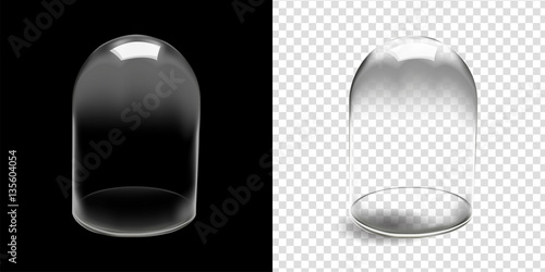 Leinwand Poster Glass dome vector in black background,