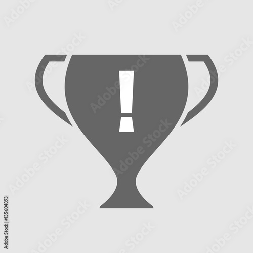 Isolated award cup with an admiration sign