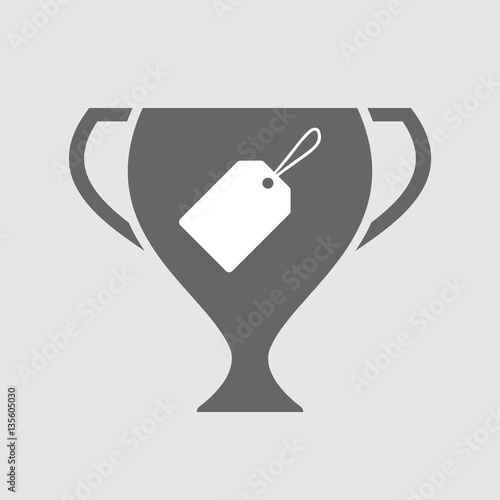 Isolated award cup with a label