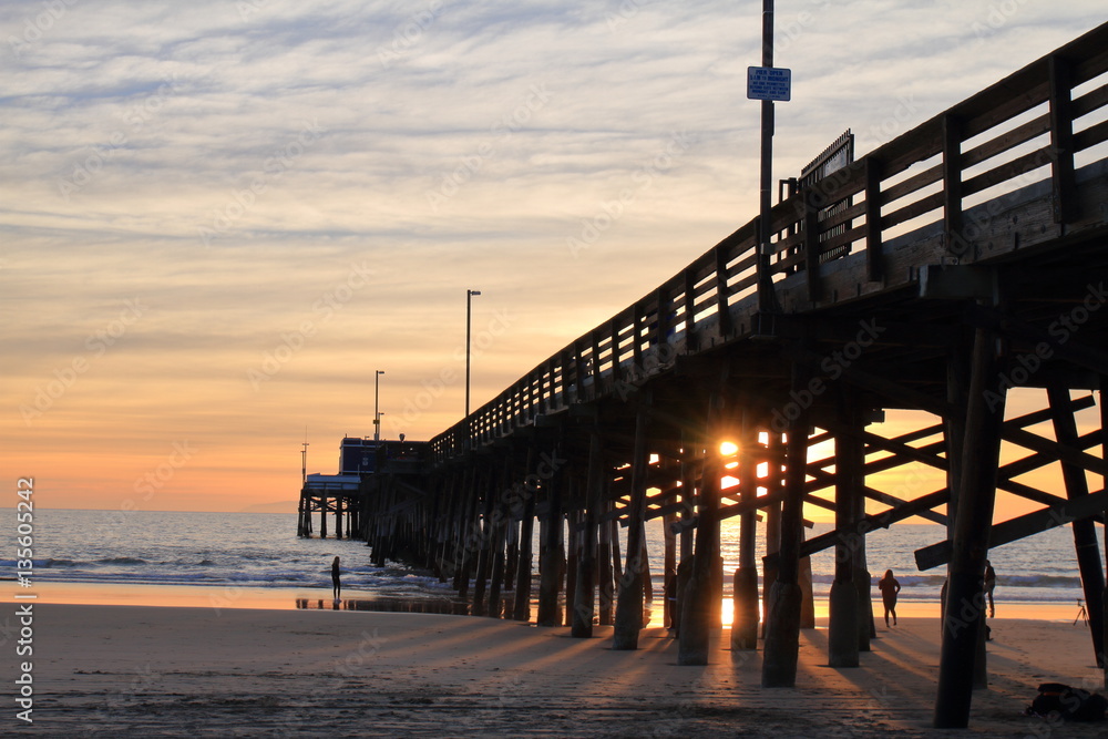 Newport Beach Pier at the sunset - USA