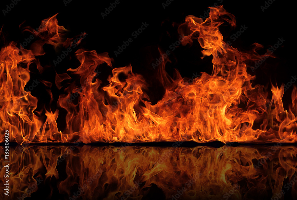 Ταπετσαρία Firestorm texture. Bokeh lights on black background, shot of fly