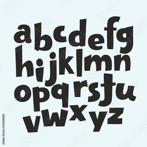 Uppercase and lowercase letters  numbers and symbols of the alphabet isolated on black background