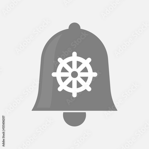 Isolated  bell with a dharma chakra sign