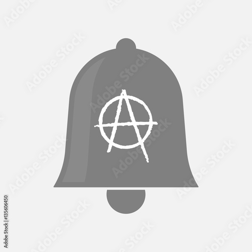 Isolated  bell with an anarchy sign