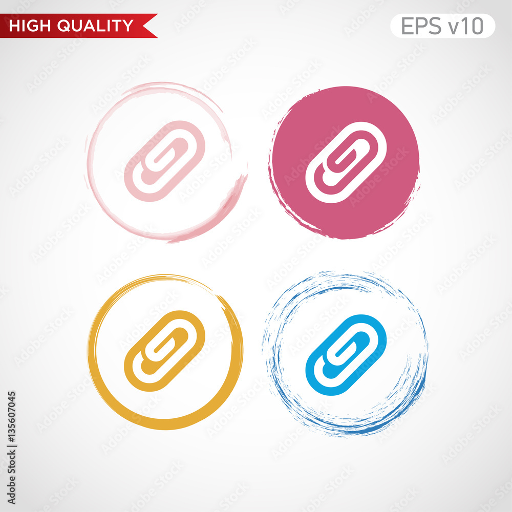 Clip icon. Button with clip icon. Modern vector. Clip icon. Button with clip icon. Modern vector.