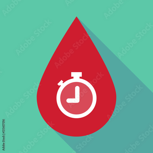 Long shadow blood drop with a timer
