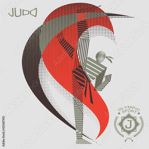 Stripy judo athlete