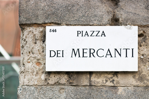 Piazza dei Mercanti is a famous square in Milan, Italy