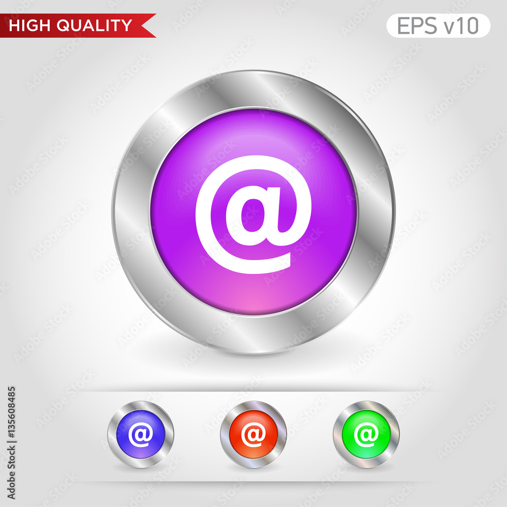 Commercial at icon. Button with commercial at icon. Modern vector. Commercial at icon. Button with commercial at icon. Modern vector.