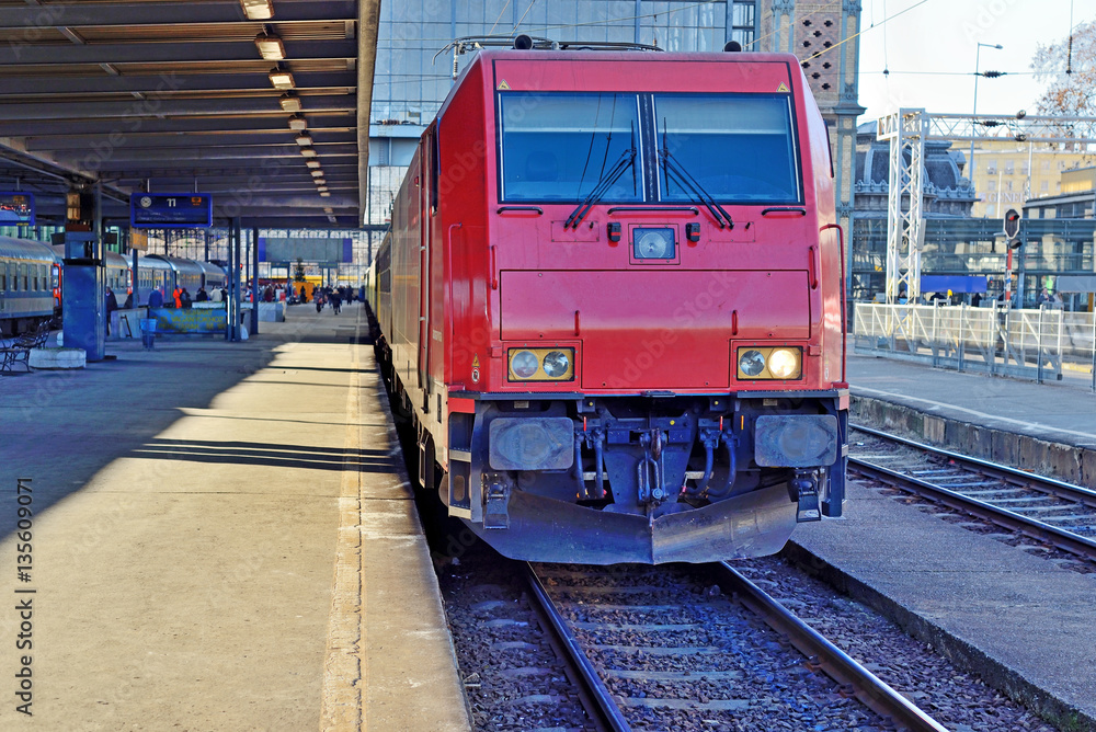 Naklejka premium Railway station. Budapest, Hungary.