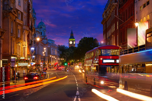 London Big Ben from Trafalgar Square traffic © lunamarina