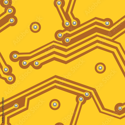 Yellow computer board. Seamless vector.
