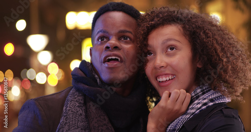 Young black couple have a night on the town