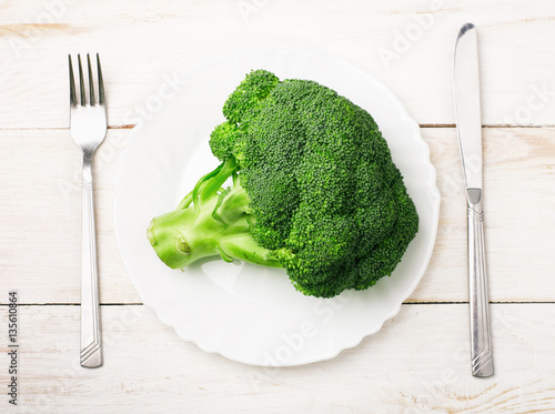Bunch of big fresh green broccoli