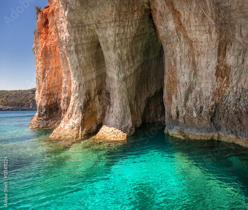 Blue caves on Zakynthos Island Greece