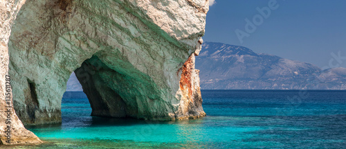 Blue caves on Zakynthos Island Greece