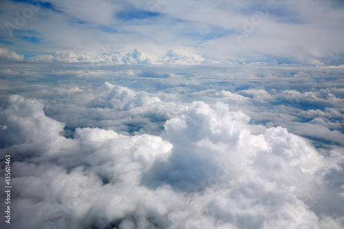 Fototapeta Naklejka Na Ścianę i Meble -  Clouds sea aircraft view aerial dramatic