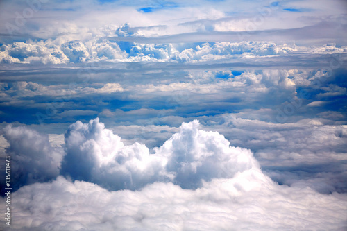 Clouds sea aircraft view aerial dramatic