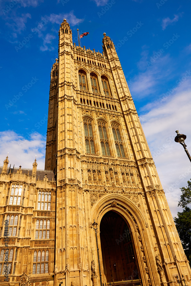 Westminster tower near Big Ben in London Westminster tower near Big Ben in London