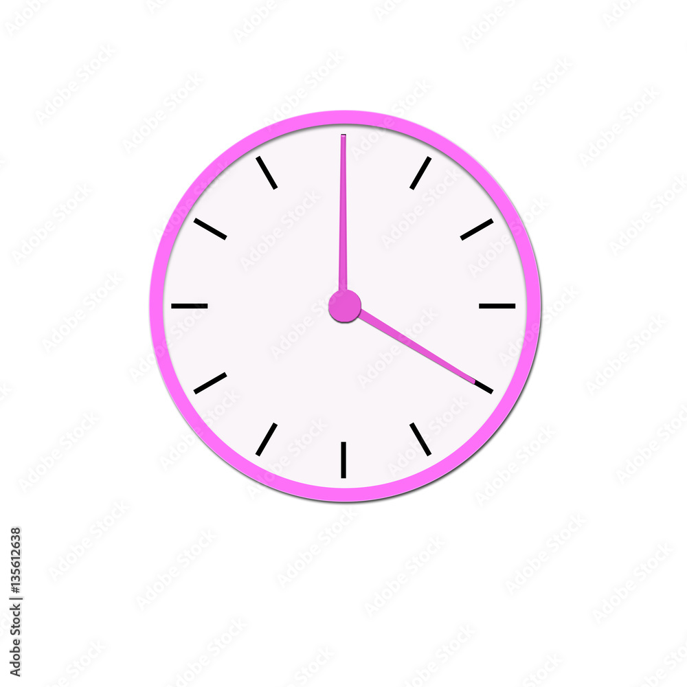 Clock icon, illustration of a flat design . red clock Clock icon, illustration of a flat design . red clock