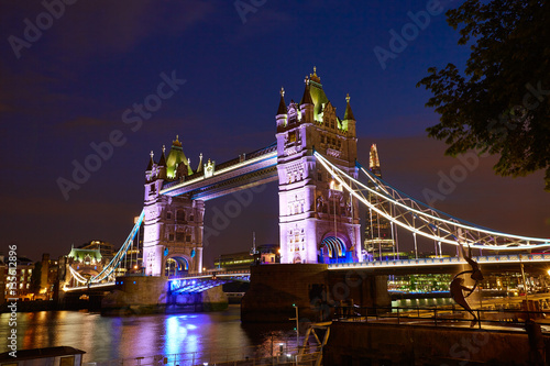 London Tower Bridge sunset on Thames river