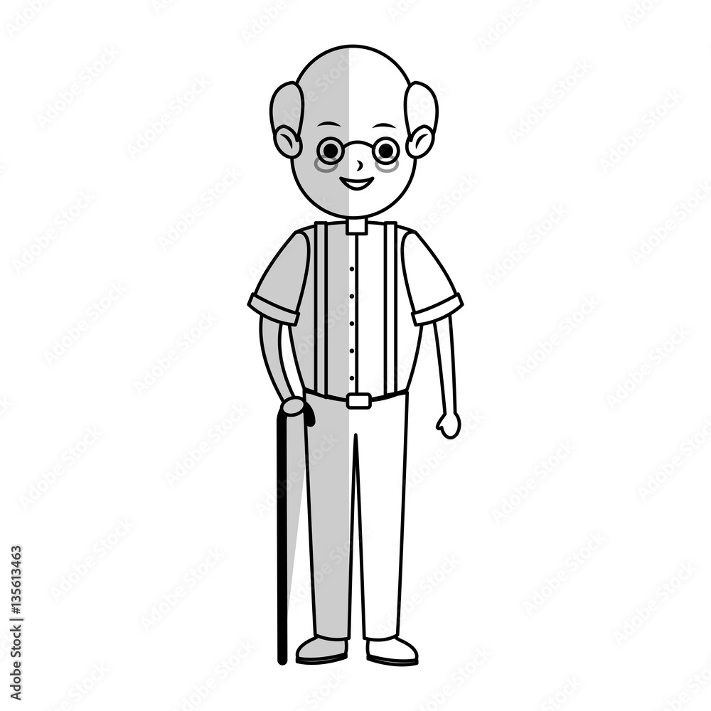 old man cartoon icon over white background. vector illustration old man cartoon icon over white background. vector illustration