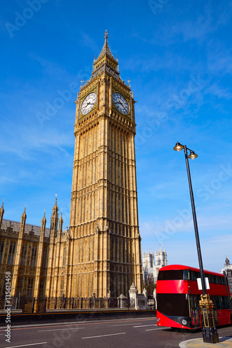 Big Ben Clock Tower and London Bus