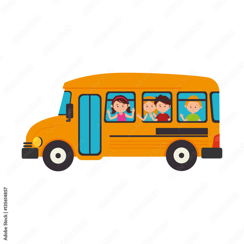 bus school transport icon vector illustration design