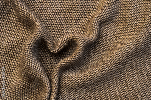 print hearts on abstract brown knitted background