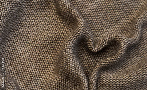 print hearts on abstract brown knitted background