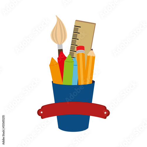 set school supplies icons vector illustration design