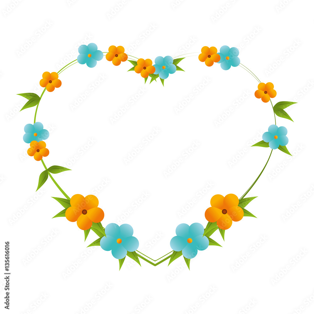 Fototapeta premium floral cute frame decorative vector illustration design