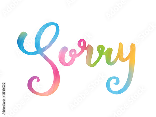 SORRY Watercolour Card