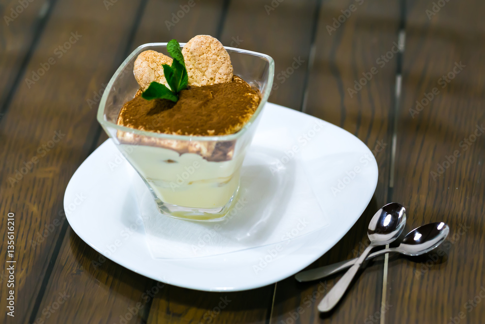 ice-cream with chocolate and mint leaf ice-cream with chocolate and mint leaf