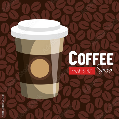 delicious coffee always fresh poster vector illustration design