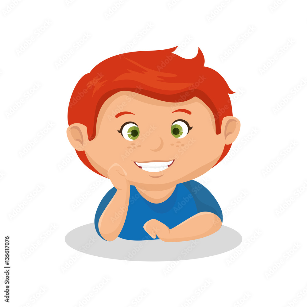 cute little boy character vector illustration design