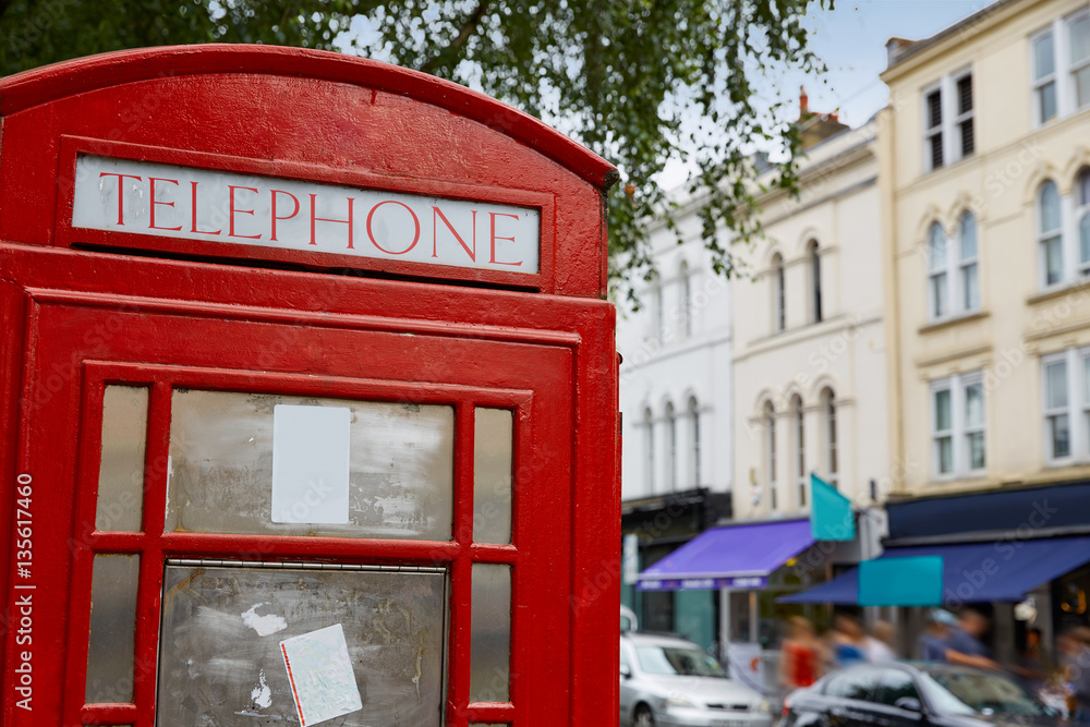 London telephone box inPortobello road UK London telephone box inPortobello road UK
