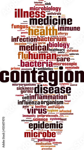 Contagion word cloud concept. Vector illustration