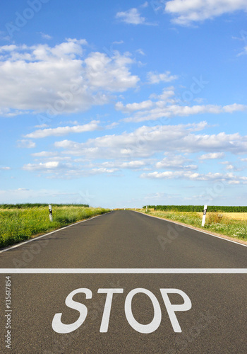 Wallpaper Mural Stop - Road with text and blue sky in the background Torontodigital.ca