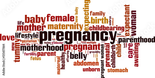 Pregnancy word cloud concept. Vector illustration