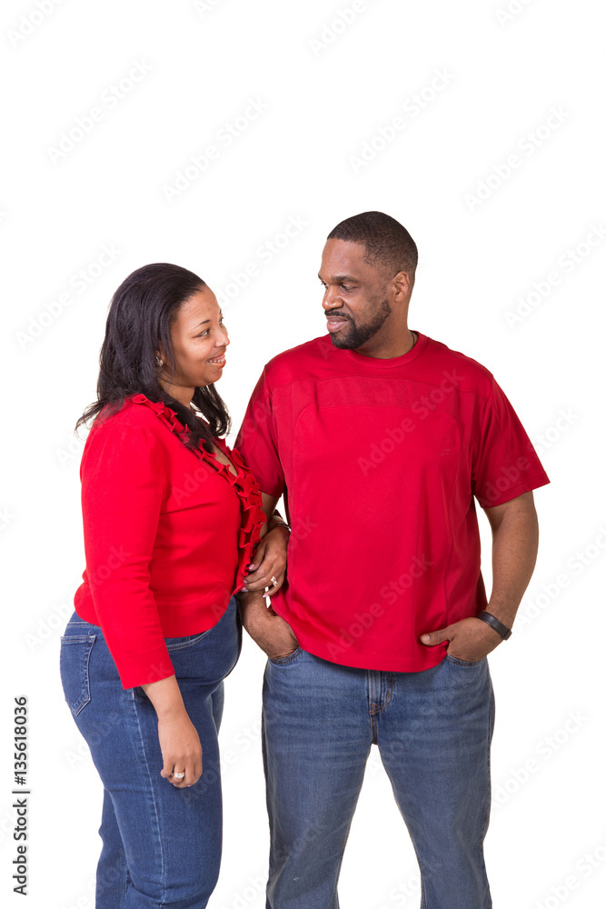 Middle aged couple isolated on white Middle aged couple isolated on white