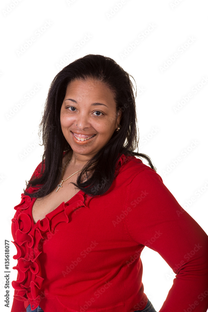 Portrait of a middle aged woman isolated on white Portrait of a middle aged woman isolated on white